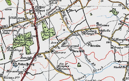 Old map of Wynter's Grange in 1919