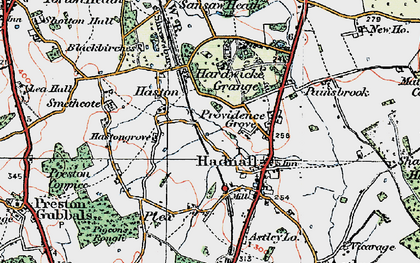 Old map of Haston in 1921