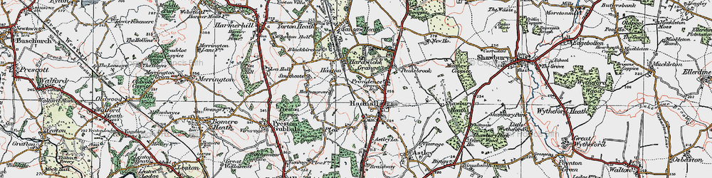 Old map of Haston in 1921