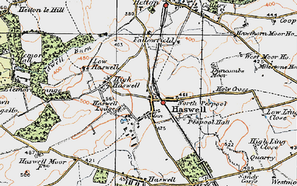 Old map of Haswell in 1925