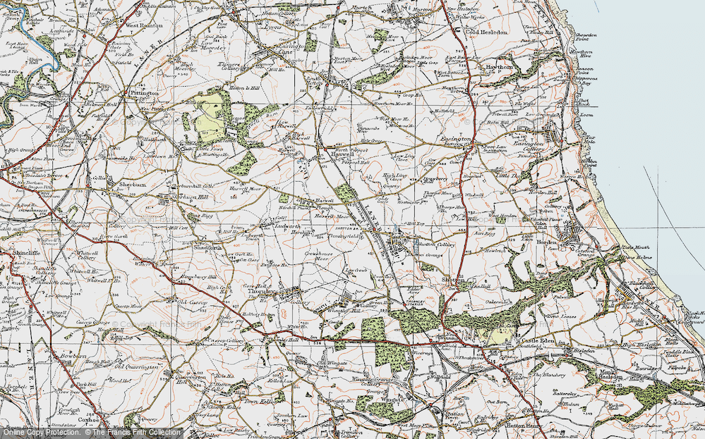 Old Map of Haswell Moor, 1925 in 1925