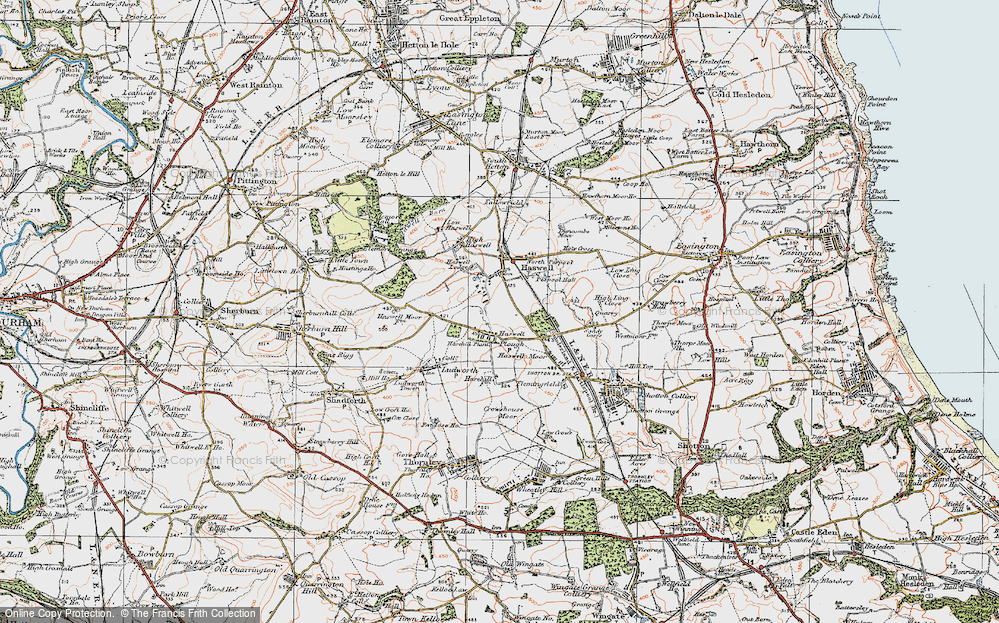 Old Map of Haswell Plough, 1925 in 1925
