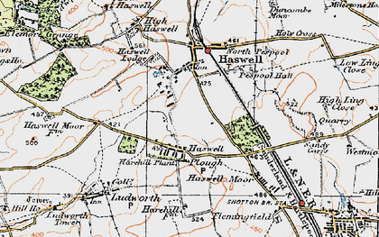 Old map of Haswell Plough in 1925