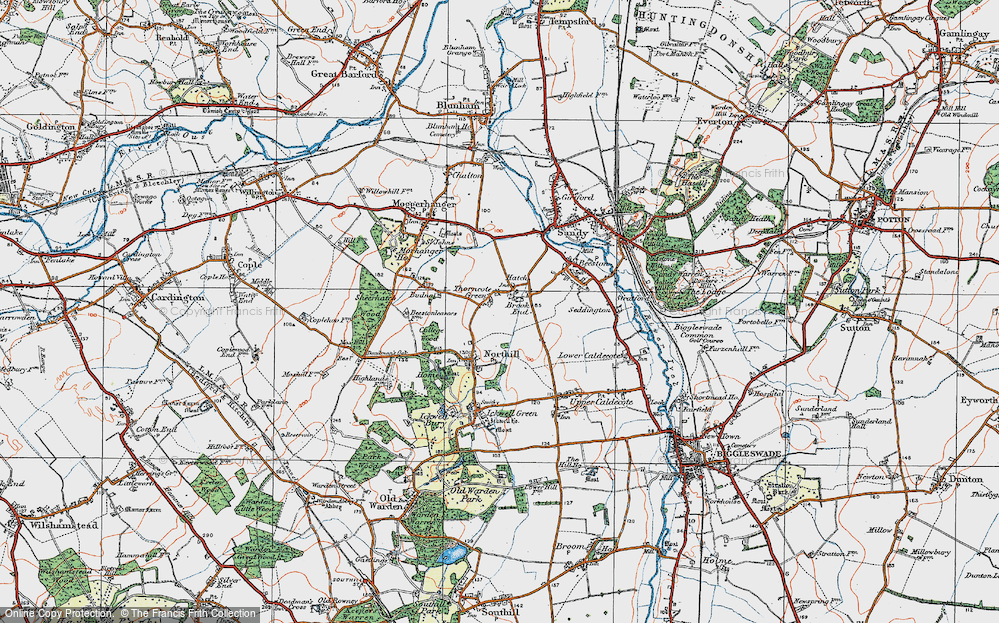Old Map of Historic Map covering Budna in 1919