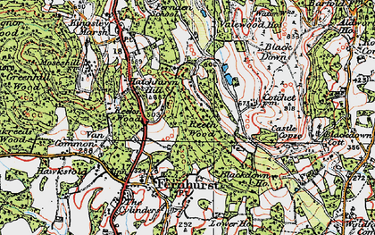 Old map of Hatch Farm Hill in 1919