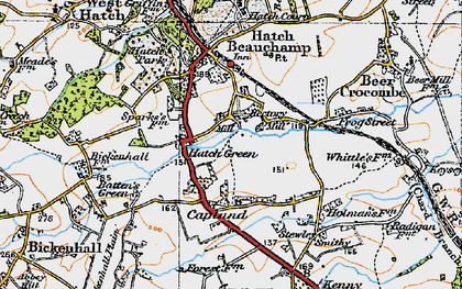 Old map of Hatch Green in 1919