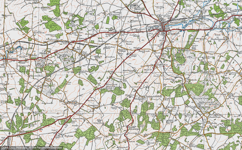 Old Map of Hatch Warren, 1919 in 1919