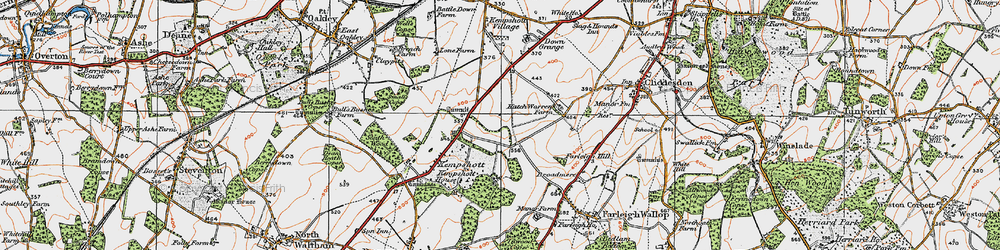 Old map of Hatch Warren in 1919