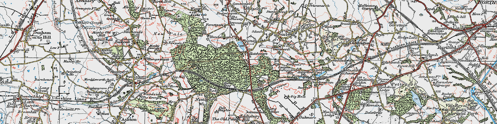 Old map of Hatchmere in 1923