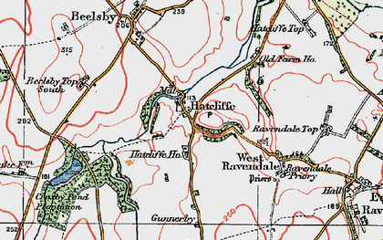 Old map of Hatcliffe in 1923