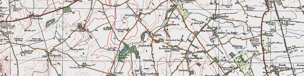 Old map of Hatcliffe in 1923
