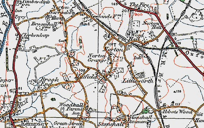 Old map of Hatfield in 1920