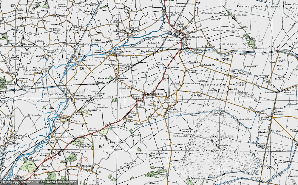 Old Map of Hatfield, 1923 in 1923