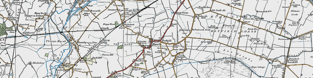 Old map of Hatfield in 1923