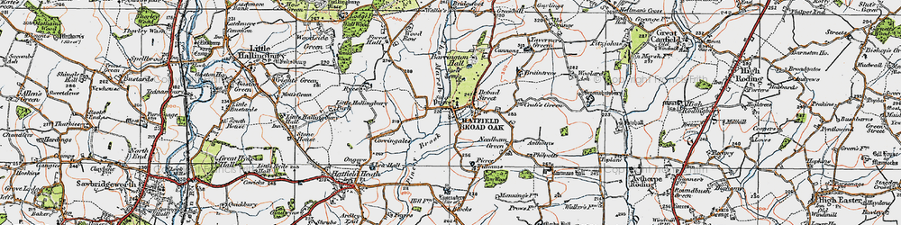 Old map of Hatfield Broad Oak in 1919