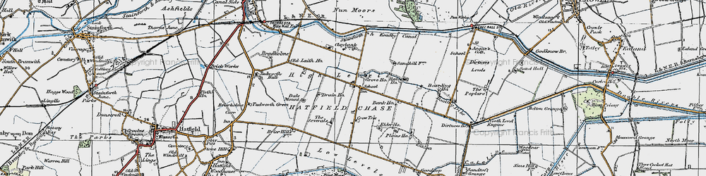 Old map of Hatfield Chase in 1923