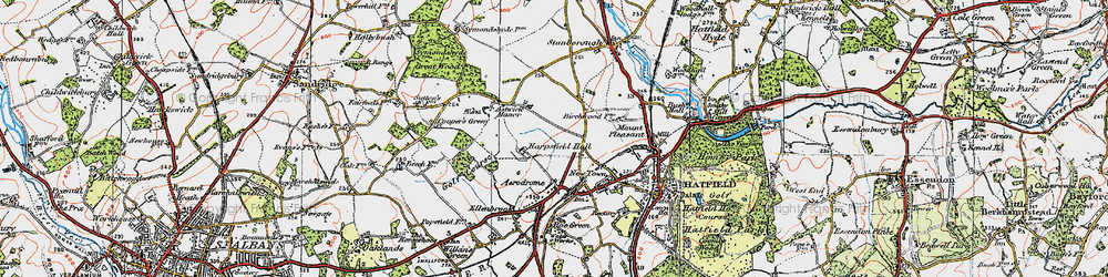 Old map of Hatfield Garden Village in 1920