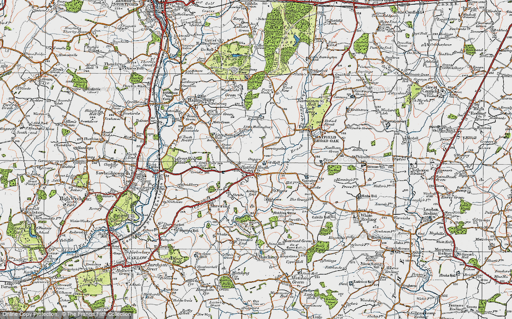 Old Map of Hatfield Heath, 1919 in 1919