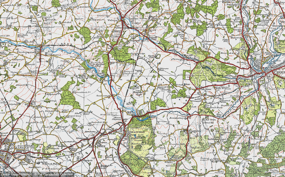 Old Map of Hatfield Hyde, 1920 in 1920