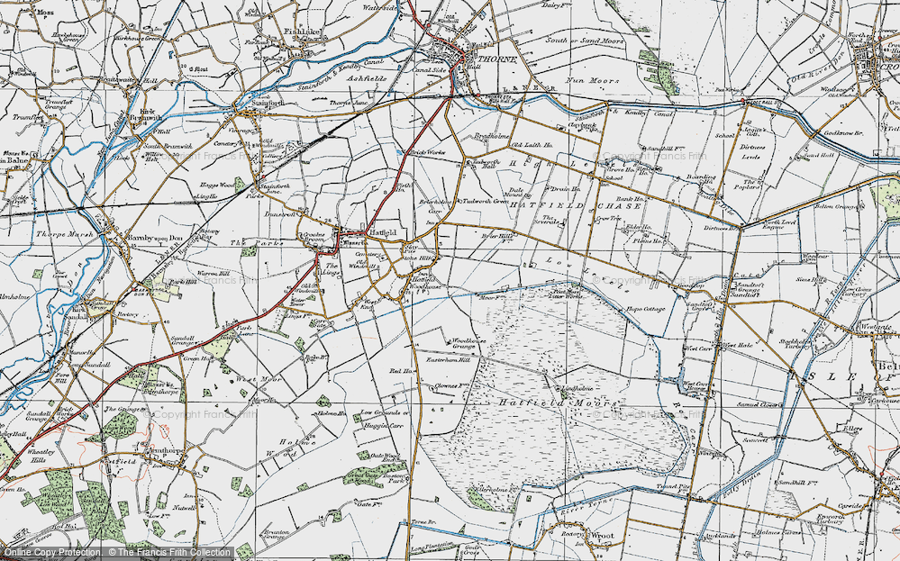 Old Map of Historic Map covering Lindholme Hall in 1923