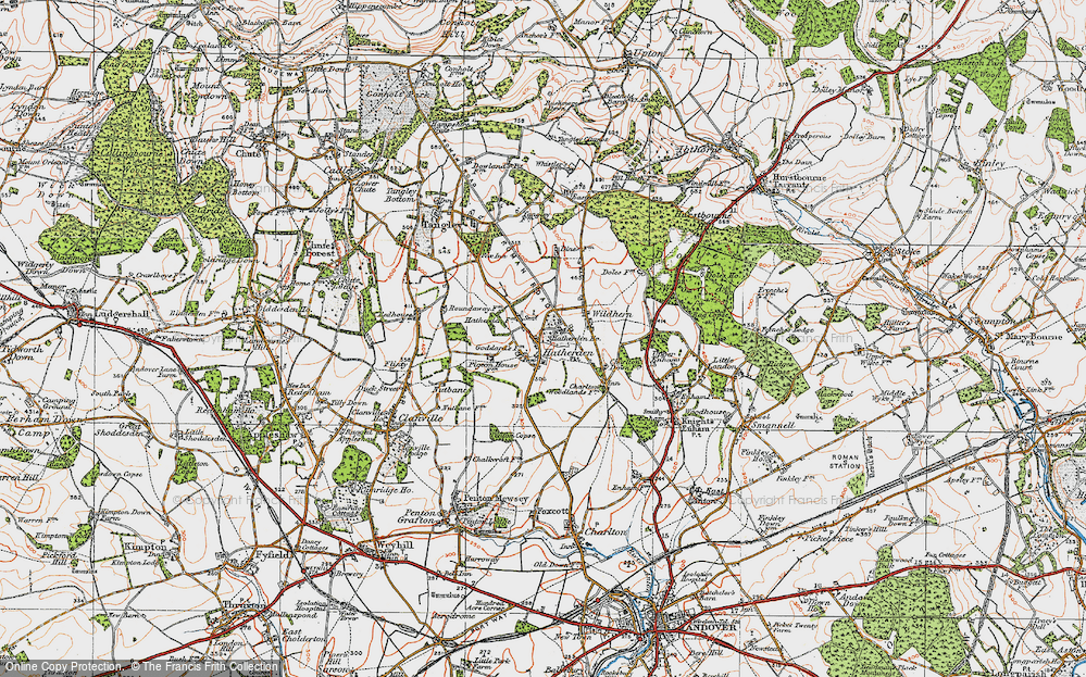 Old Map of Hatherden, 1919 in 1919