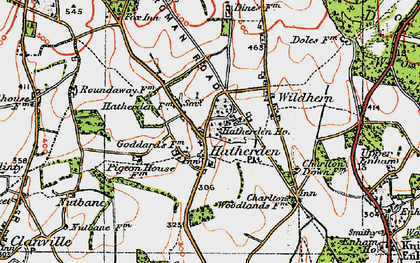 Old map of Hatherden in 1919