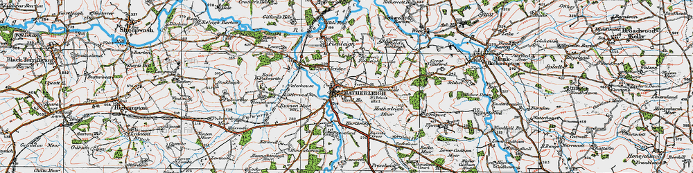 Old map of Hatherleigh in 1919