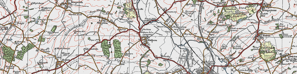 Old map of Hathern in 1921