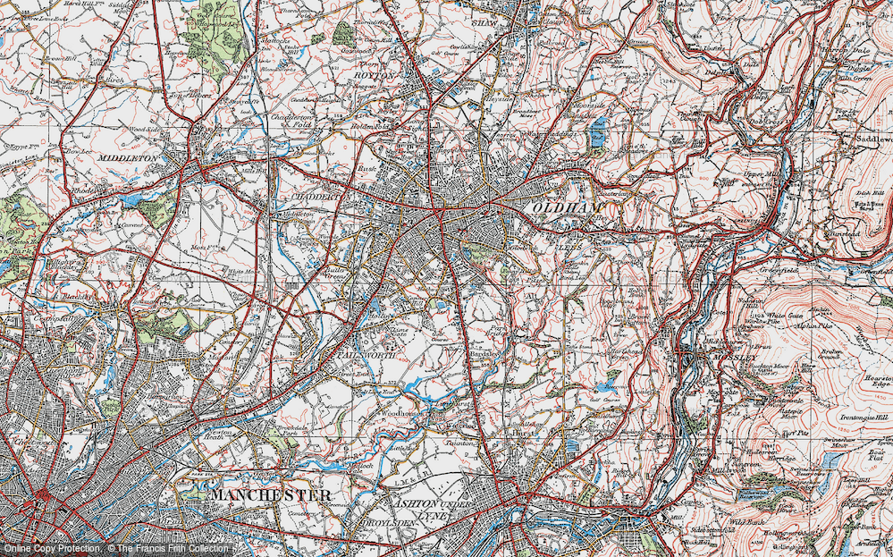 Old Map of Hathershaw, 1924 in 1924