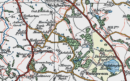 Old map of Hatherton in 1921