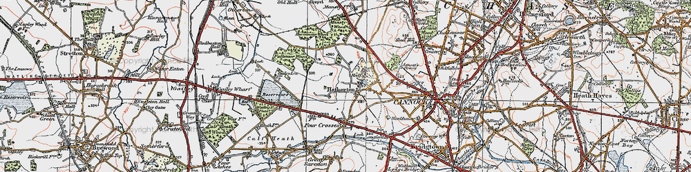 Old map of Hatherton in 1921