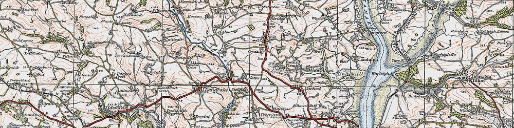 Old map of Bicton in 1919