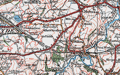 Old map of Hattersley in 1924