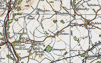 Old map of Hatton in 1920