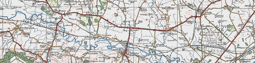 Old map of Hatton in 1921