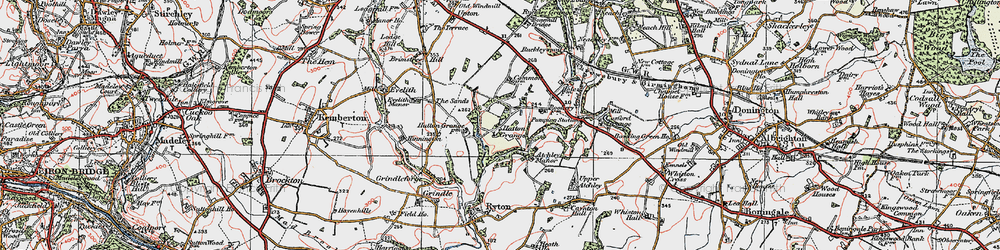 Old map of Brimstree Hill in 1921