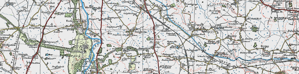 Old map of Hatton Heath in 1924