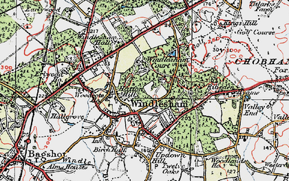Old map of Windlesham Hall in 1920