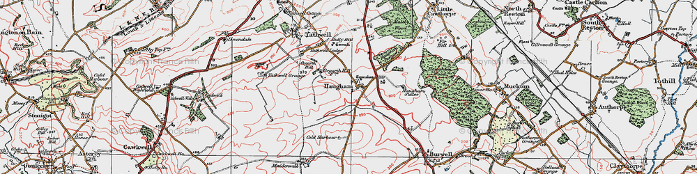 Old map of Haugham in 1923