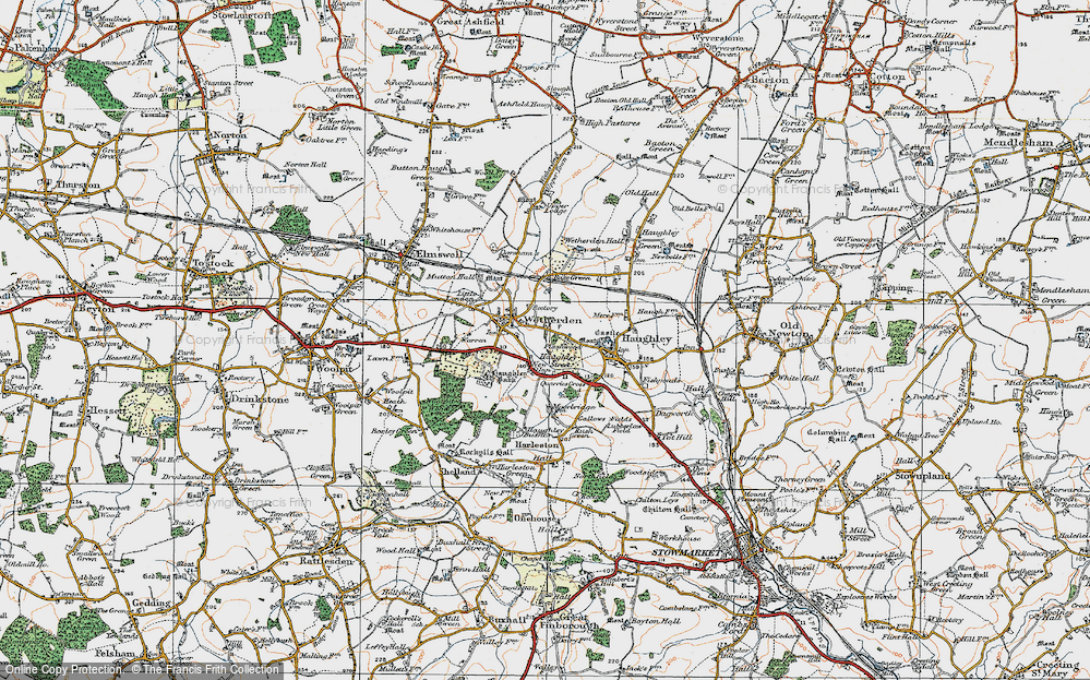 Old Map of Historic Map covering Broad Border in 1921