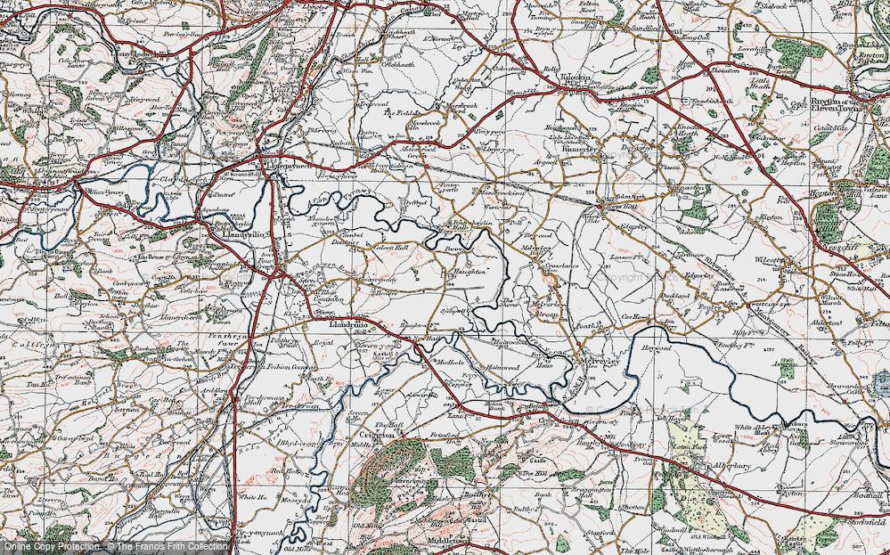 Old Map of Haughton, 1921 in 1921