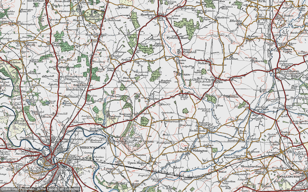 Old Map of Haughton, 1921 in 1921