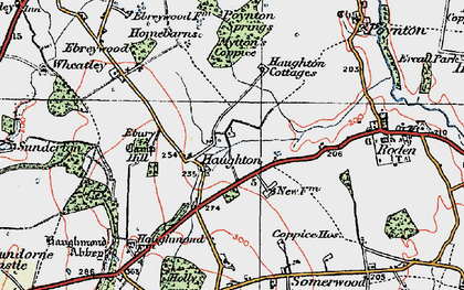 Old map of Haughmond Abbey in 1921