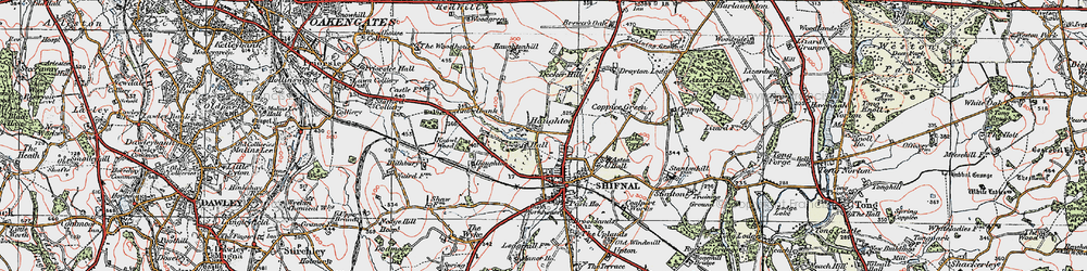 Old map of Haughton in 1921