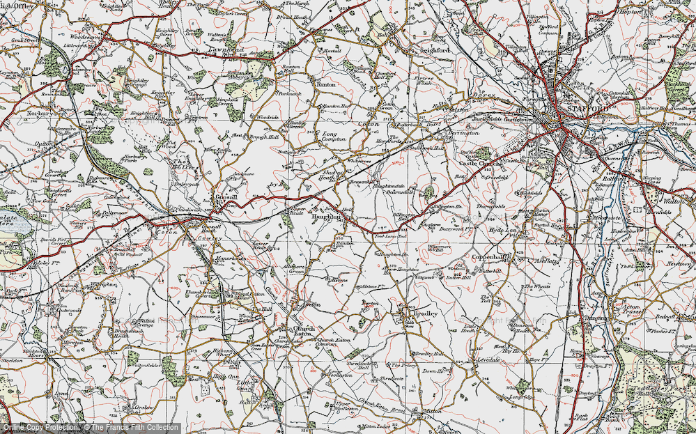 Old Map of Haughton, 1921 in 1921