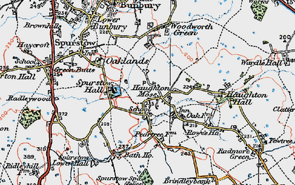 Old map of Haughton in 1923