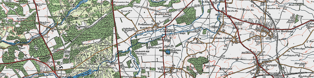 Old map of Bevercotes in 1923