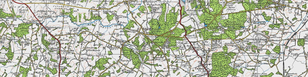 Old map of Haughurst Hill in 1919