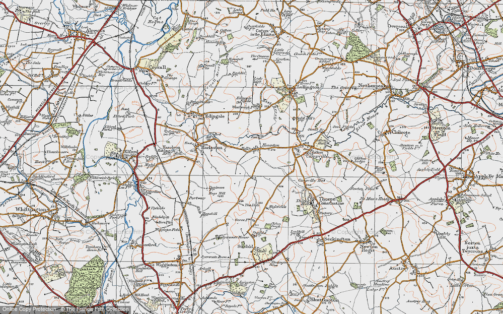 Old Map of Haunton, 1921 in 1921