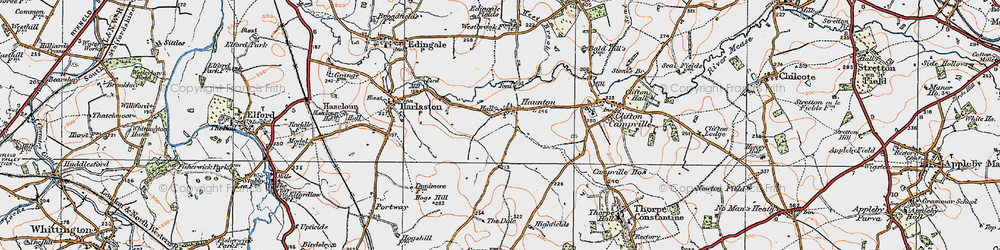 Old map of Haunton in 1921